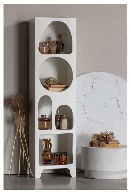 Бял шкаф за книги 48x180 cm Caz - WOOOD