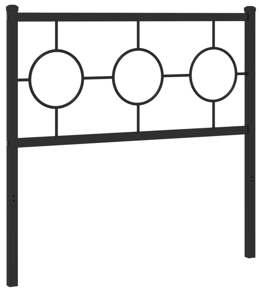 376254 vidaXL Метална резервна табла за легло, черна, 90 см