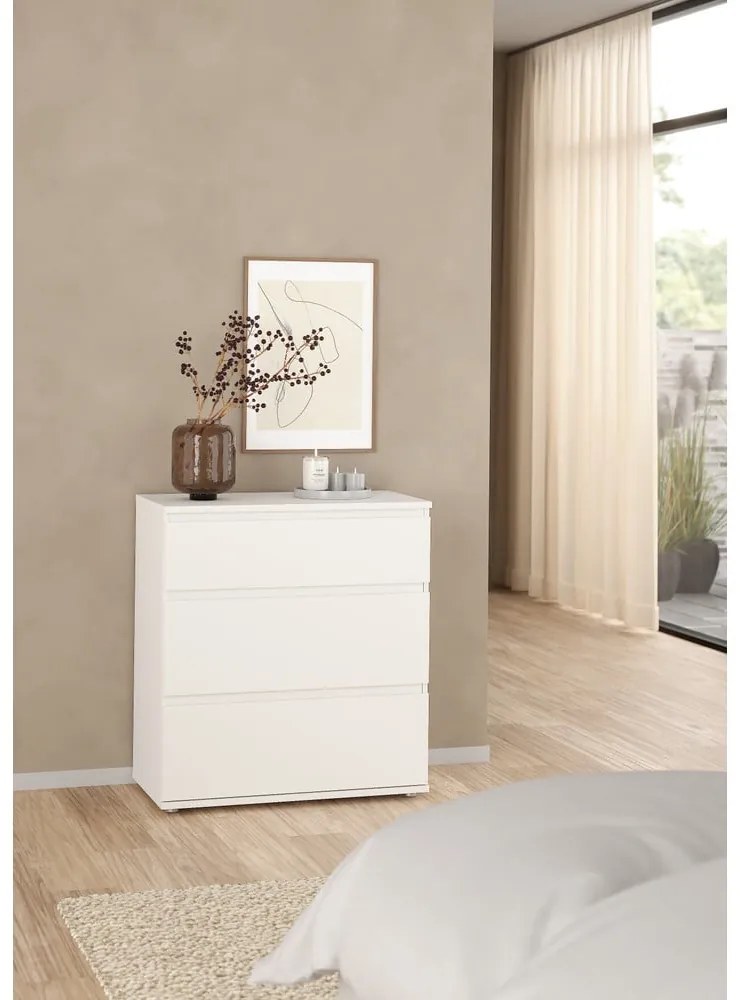 Бял нисък скрин 77x84 cm Nova – Tvilum