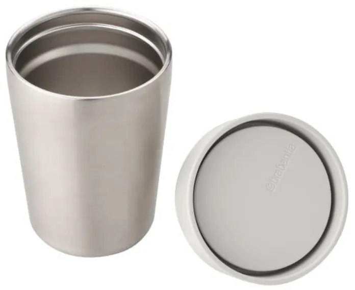 Термо чаша Brabantia Make&Take 1008492, 200 мл, Без разливане, Без BPA, Светлосив