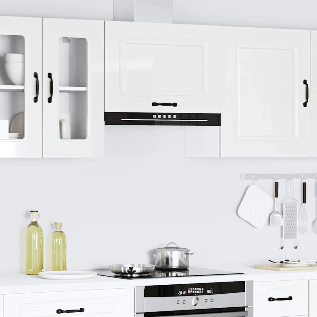 853599 vidaXL Кухненски стенен шкаф, Kalmar, бял гланц, инженерно дърво