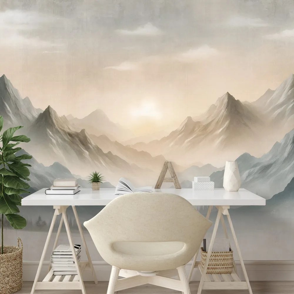 Тапет – Мъглива планинска панорама