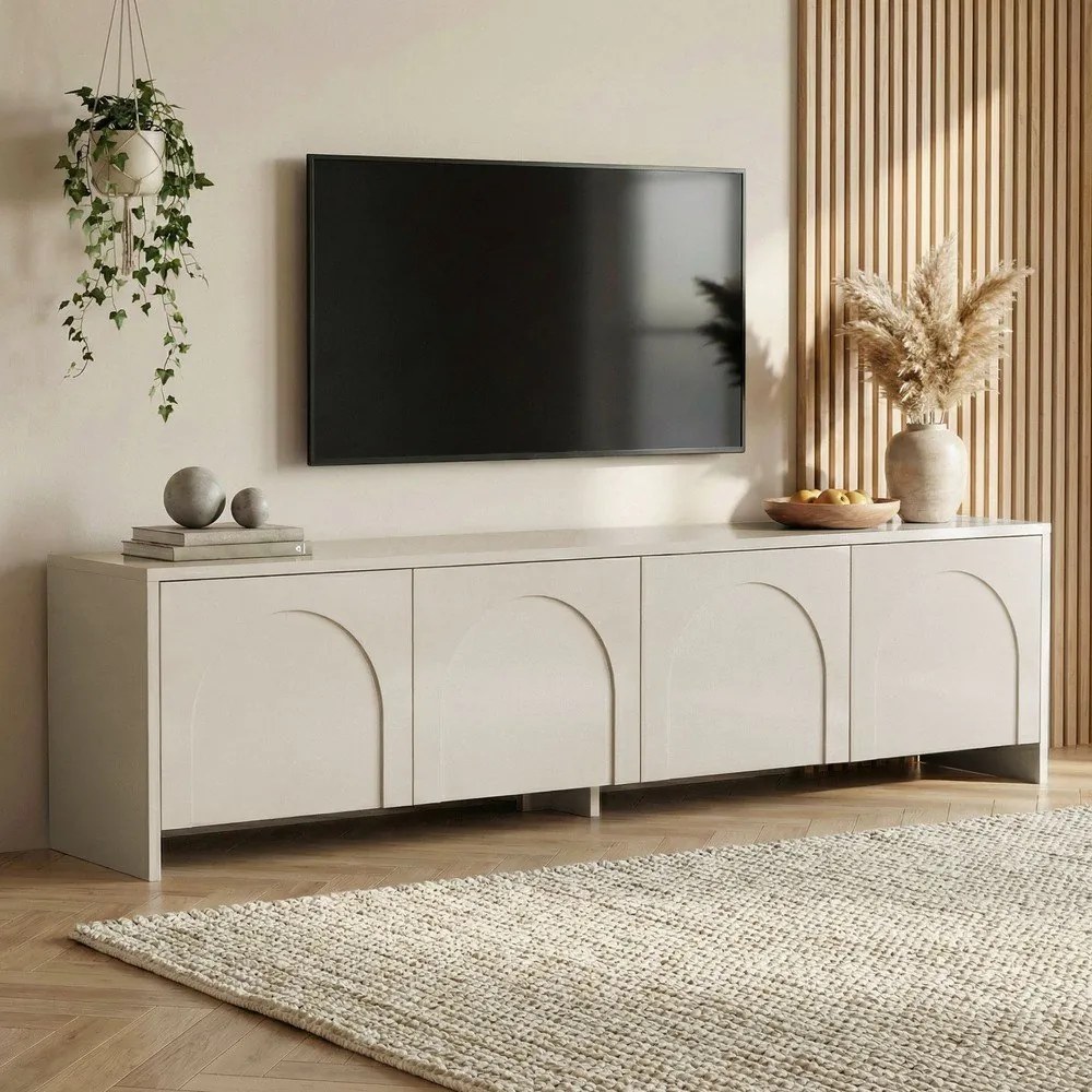 Кремава маса за телевизор 180x45x32 cm Aurelia – Kalune Design