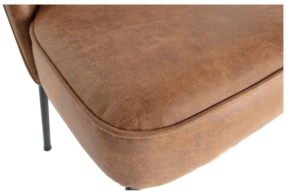 Кожени трапезни столове в комплект 2 бр. в цвят кафяв коняк Vogue – WOOOD