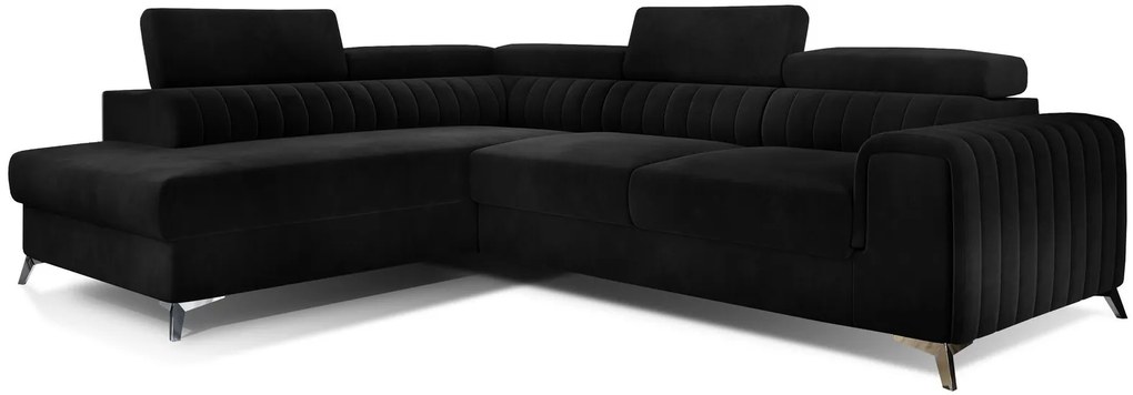 Ъглов диван Renesy-Black-Left