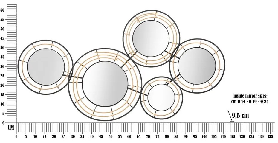 Метална декорация за стена 111x59 cm Oporto - Mauro Ferretti
