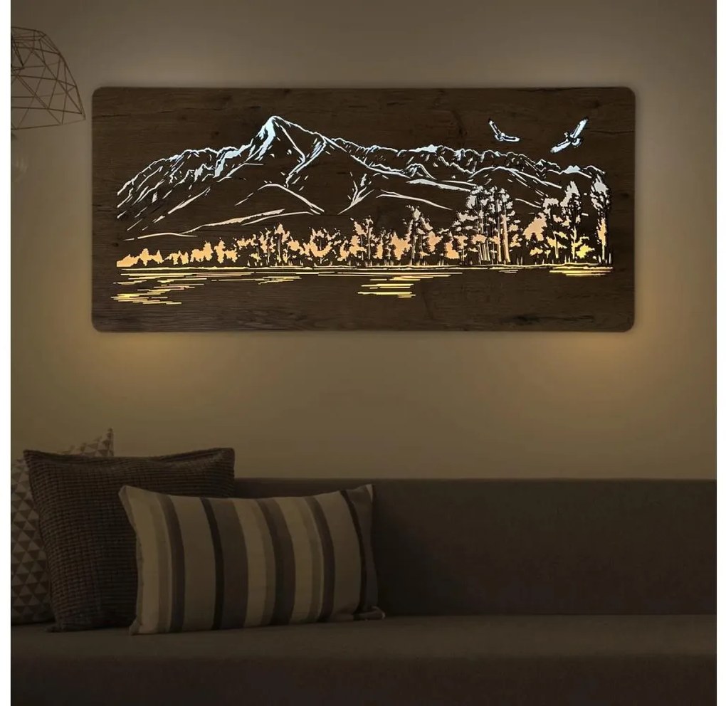 Li-Go 5589/A/DUB2 - LED стенна декорация LED/10W/5V 30000 mAh 110x50 cm дъб