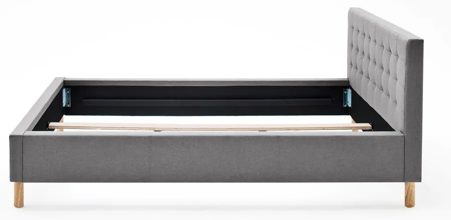 Светлосиво единично легло 120x200 cm тапицирано без ламелно дъно Malin – Meise Möbel