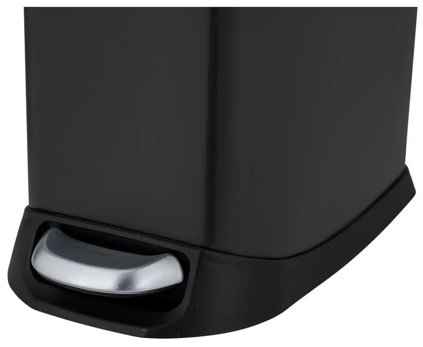 Матово черно стоманено кошче за боклук с педал 12 l Design – Wenko