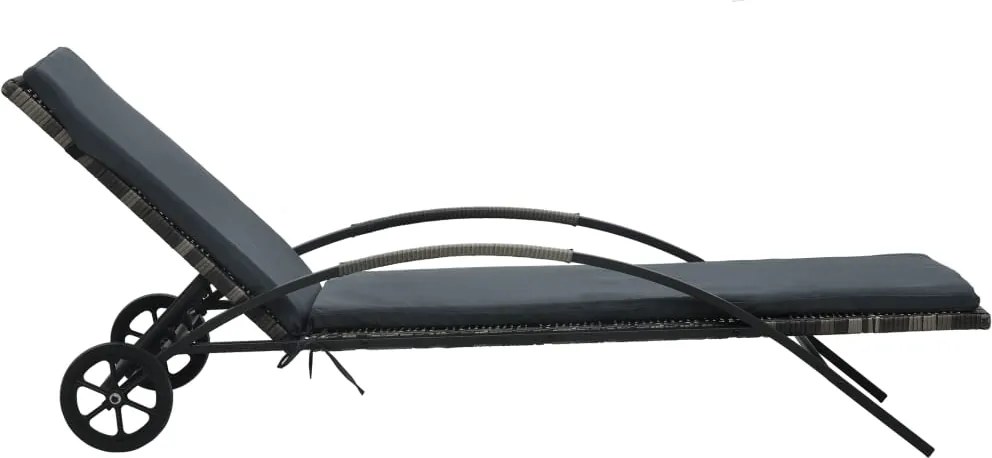 47747 vidaXL Шезлонги с маса, полиратан, антрацит