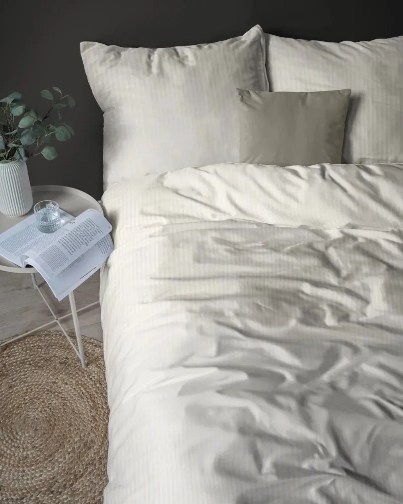 Луксозно памучно спално бельо в бежова дамаска 3 časti: 1ks 160x200 + 2ks 70x80