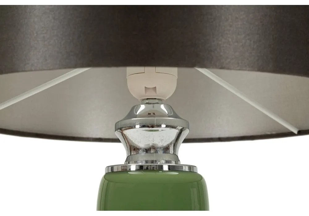 Зелена и сива настолна лампа с текстилен абажур (височина 57 cm) Eva – Mauro Ferretti