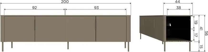 Кафяво-сива маса за телевизор от масивен бор 154x56x44 cm Gunnar – WOOOD