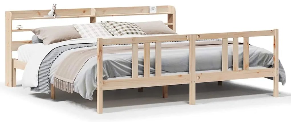 3306718 vidaXL Рамка за легло с табла, 200x200 см, бор масив