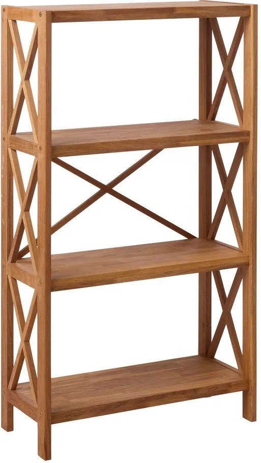 Стелаж от масивен дъб в естествен цвят 70x124 cm X-Shelf – Unique Furniture