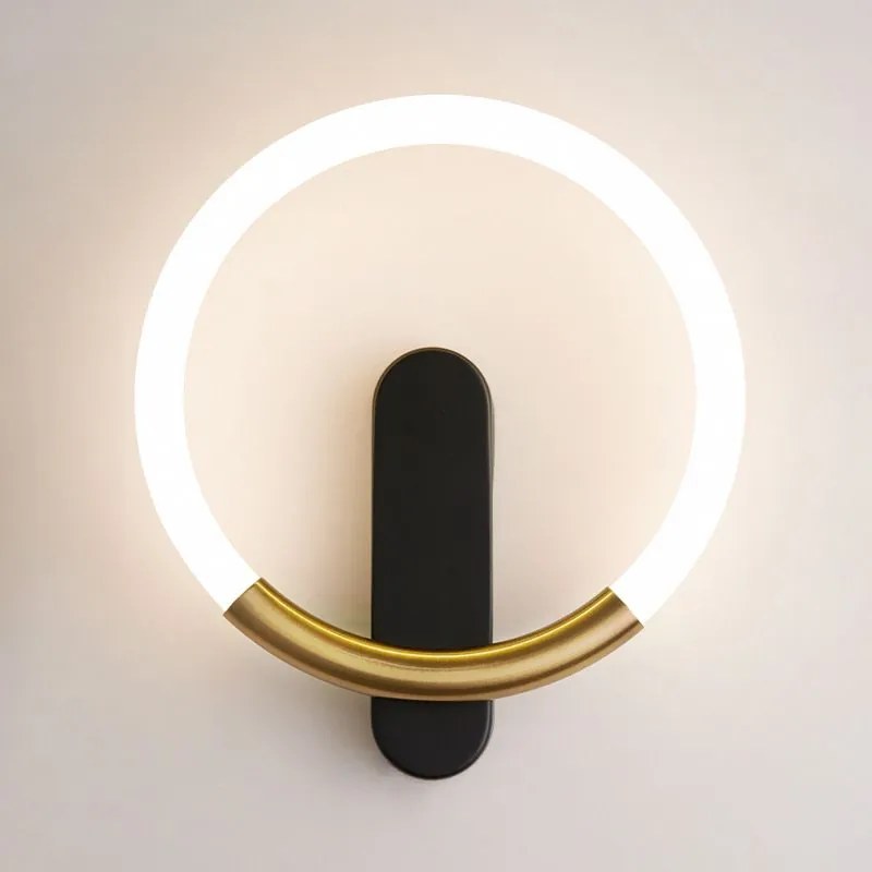 СТЕННА ЛАМПА LED LHJ068-W C BRUSH GOLD/BLACK