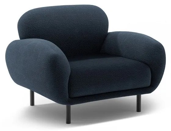 Тъмносиньо кресло от букле Poppy – Micadoni
