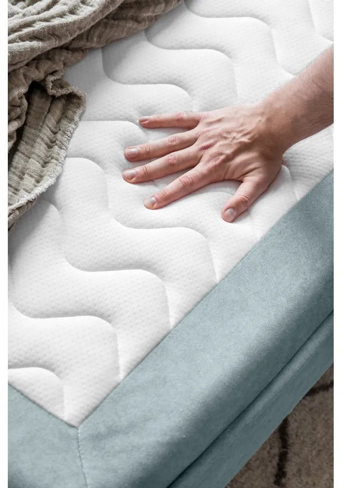 Светлосин кадифен разтегателен диван 225 cm Charming Charlie – Miuform