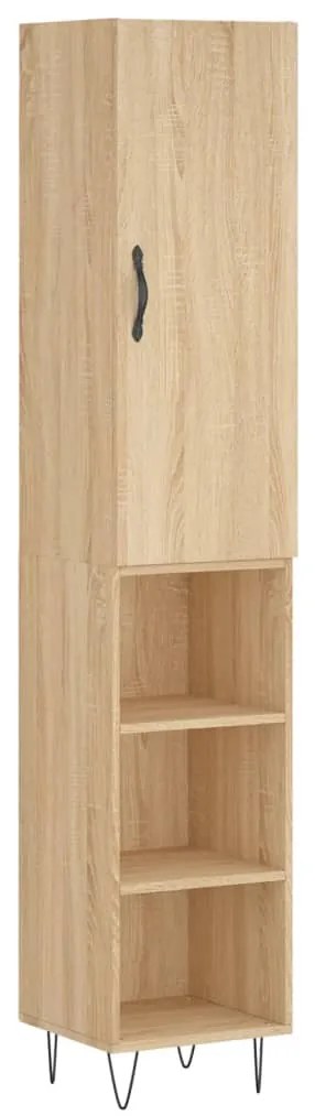 3199012 vidaXL Висок шкаф, сонома дъб, 34,5x34x180 см, инженерно дърво