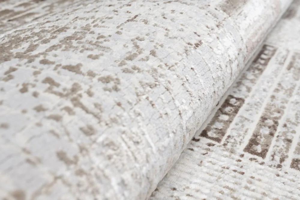 Дизайнерски винтидж килим с геометрични шарки в кафяви нюанси Ширина: 80 см | Дължина: 150 см