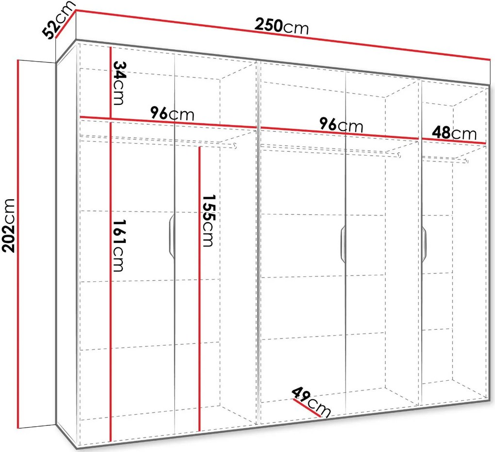 Гардероб Малага пети крилен-Бял