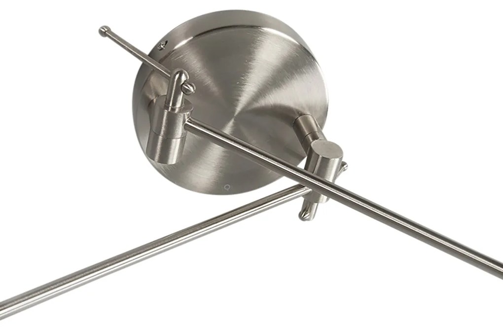 Интелигентна висяща лампа стомана с абажур 35 см бяла с 2 Wi-Fi A60 - Blitz