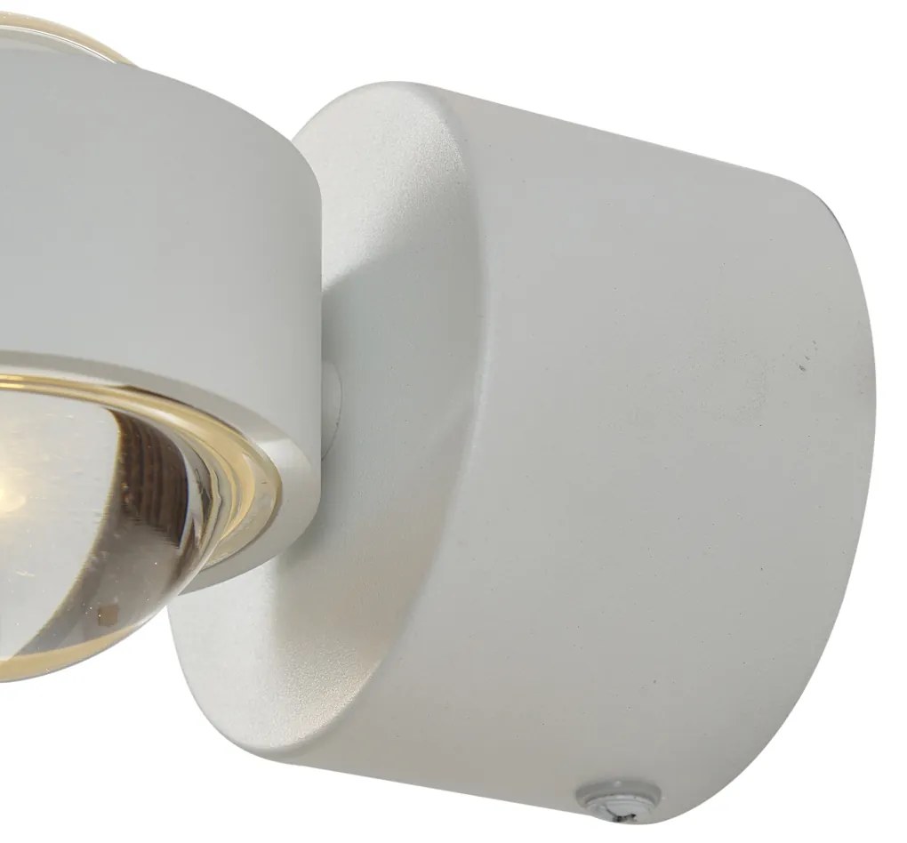 Дизайнерска стенна лампа бяла с LED IP44 - Lens