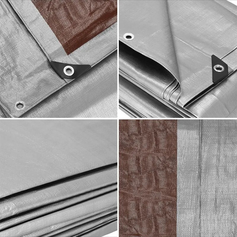 Покриваща мразоустойчива мушама със сребристо-кафяв цвят 3m x 4m