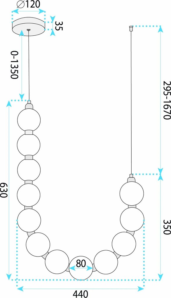 LED висящ полилей LHJ119-CP четкано злато