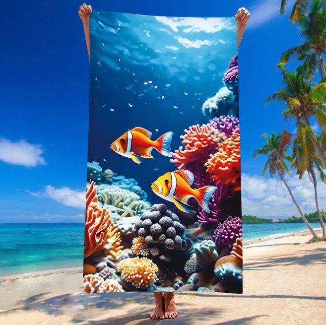 Плажна кърпа Коралов риф 100x180 cm