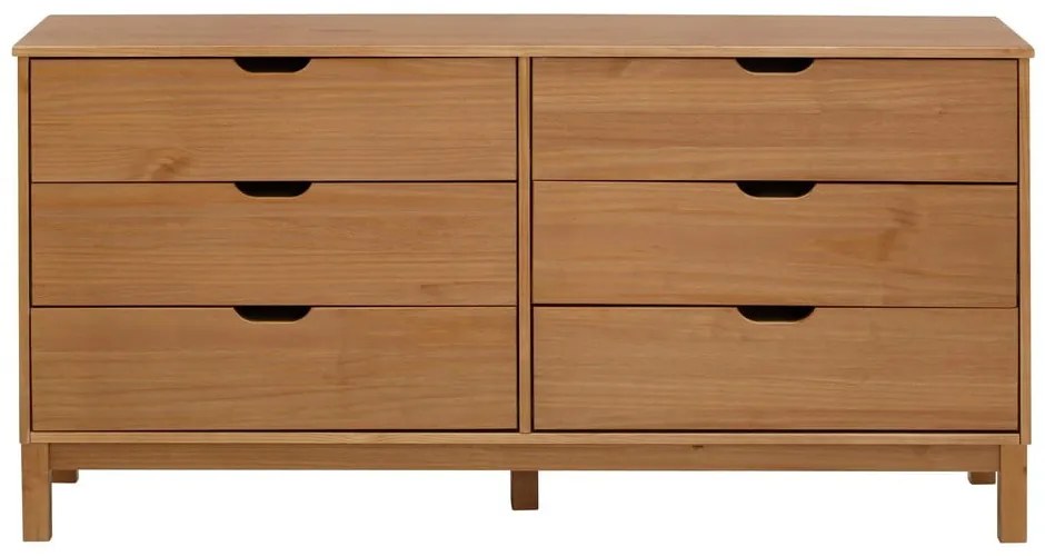 Нисък скрин от масивен бор в естествен цвят 150x75 cm Post – Støraa