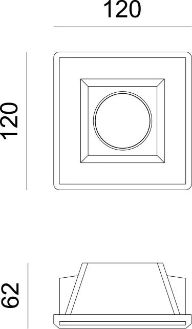 Вдлъбнати Точкова светлина Abby Square