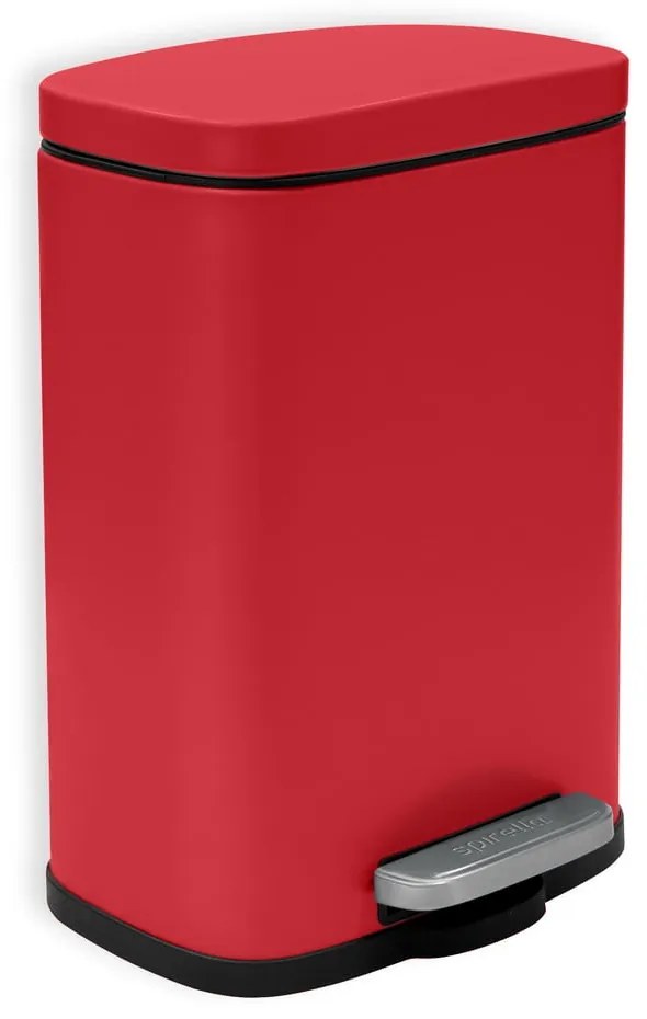 Червено стоманено кошче за боклук с педал 5 l Akira – Spirella
