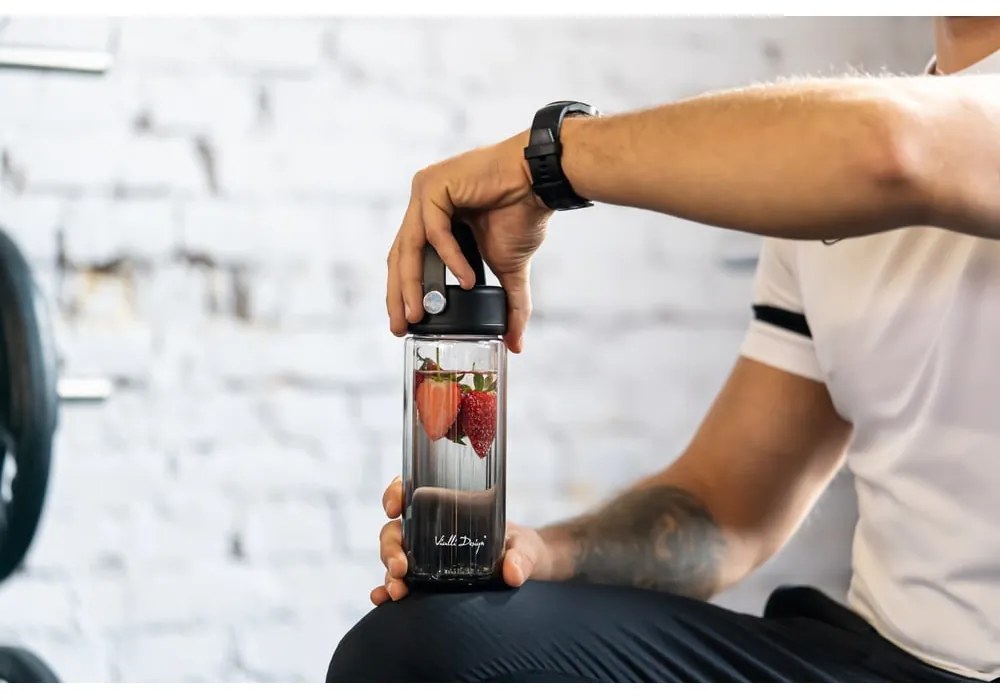 Черна стъклена бутилка 350 ml Fuori – Vialli Design