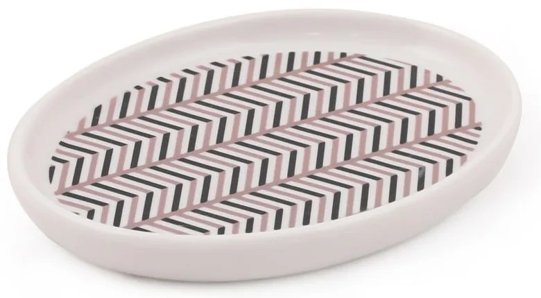 Комплект аксесоари за баня от полирезин в черно и бяло Lidya - Mioli Decor