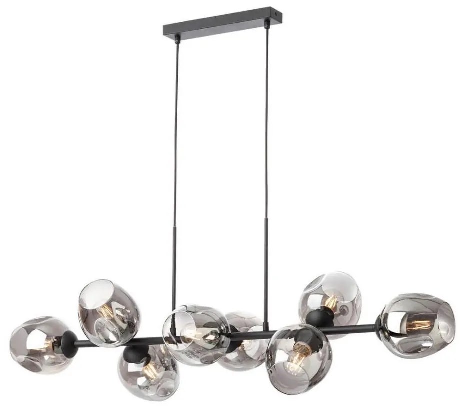 Redo 01-2622 - Пендел PIERCE 8xE27/42W/230V черен/опушен