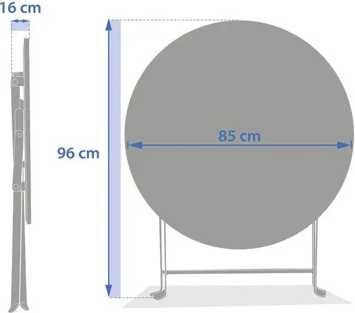 Градинска кръгла маса Hesperide Greensboro, Графит