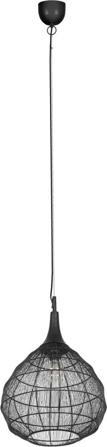 Матово черно висящо осветително тяло с метален абажур Soraya – Trio