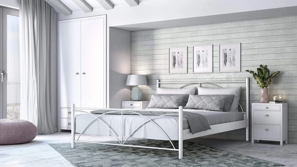 Легло Paolo-150x200-White-Με ποδαρικό