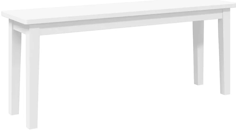 4102608 vidaXL Пейка 110 cm Бяла масивна дървесина Гума