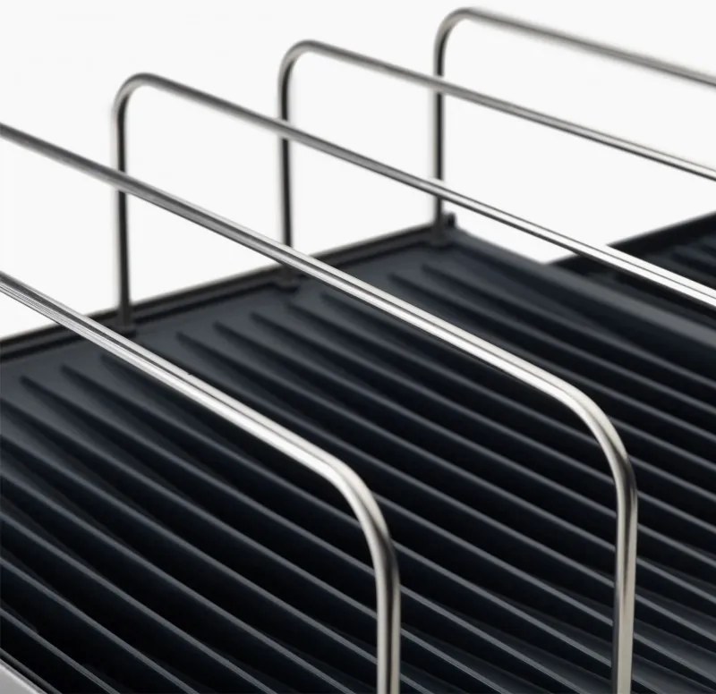 Разопакован: Сушилник за съдове Joseph Joseph 851690, Разтегаем, Дренаж, Отделение за ножове, Разглобяем, Тъмносив/инокс