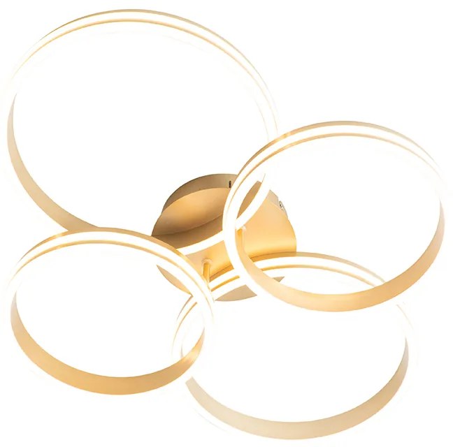 Таванна лампа Месинг с LED 3-степенна димируема 4-светлина - Navara