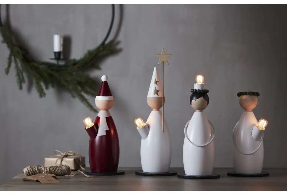 Бяла светлинна украса с коледен мотив ø 12 cm Lucia Classic - Star Trading