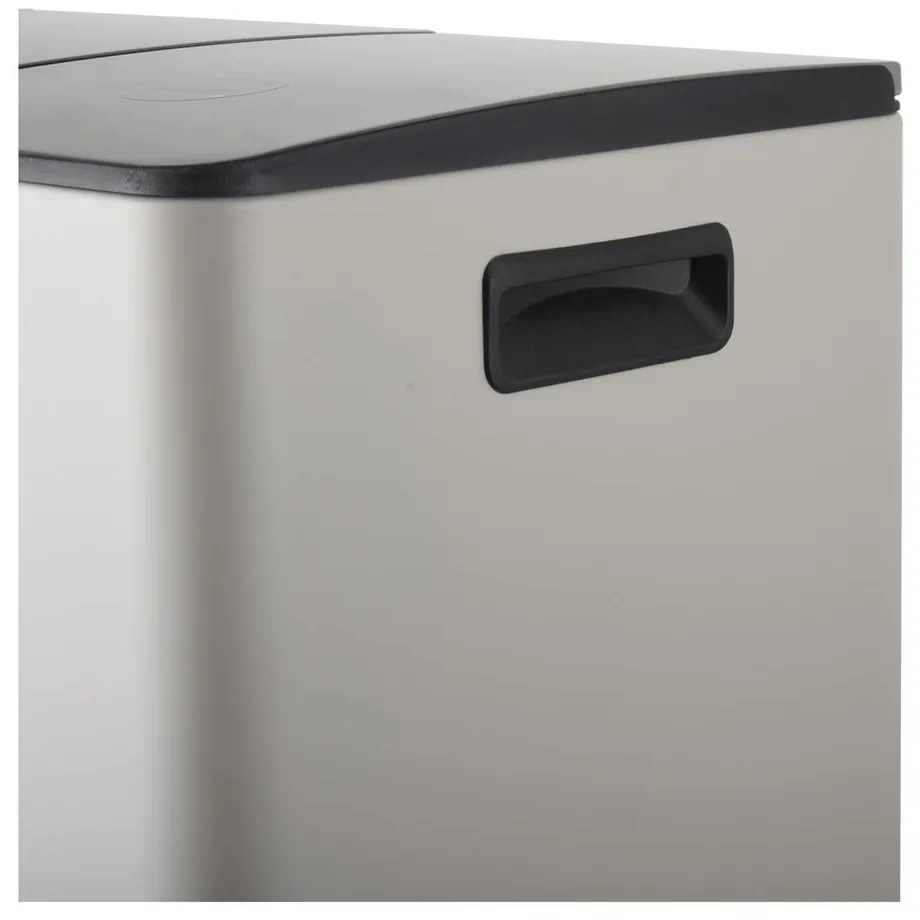 Кафяво-сиво стоманено кошче за боклук 2x20 l за рециклиране с педал Aliya – Spirella