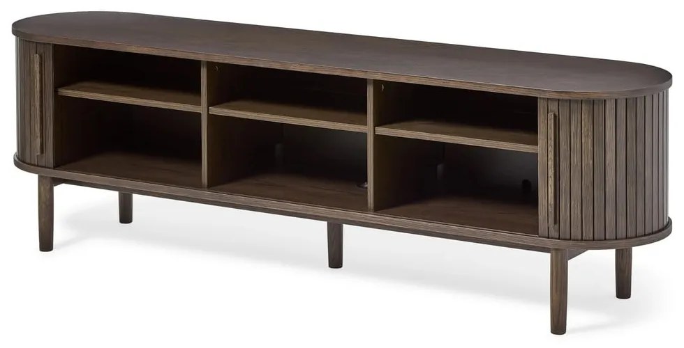 Кафява маса за телевизор от декор от дъб 180x56x40 cm Meta – Unique Furniture