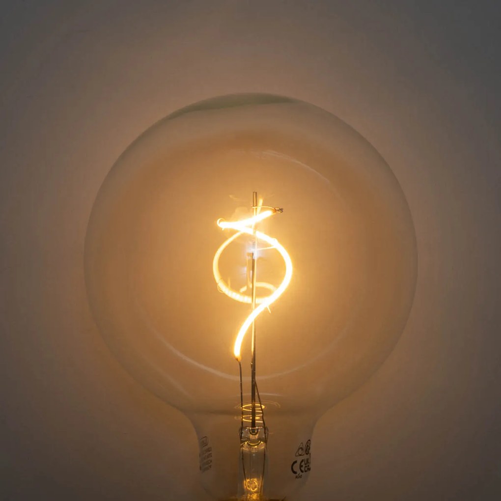 Комплект от 5 E27 димируеми LED крушки спираловиден филамент G125 4W 270 lm 2200K