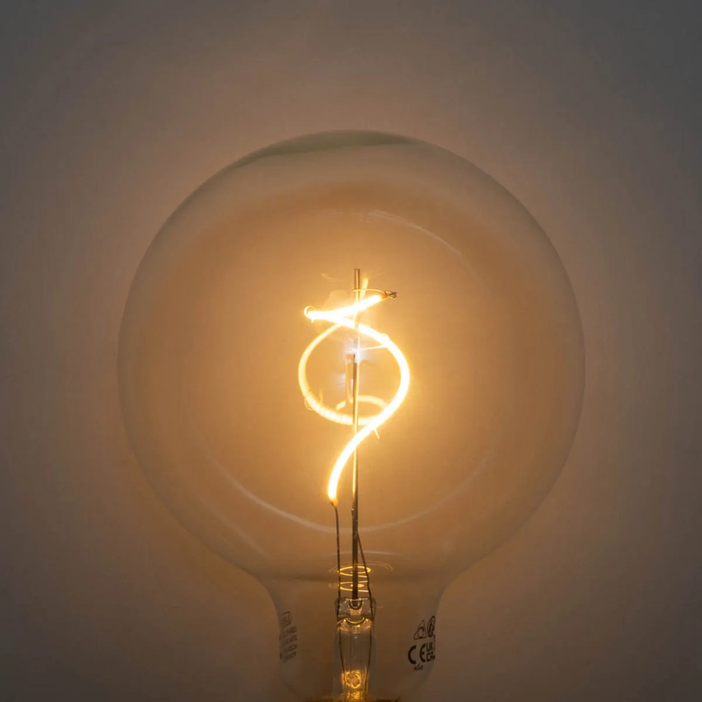 Комплект от 5 E27 димируеми LED крушки със спираловидна нажежаема жичка G125 4W 270LM 2200K
