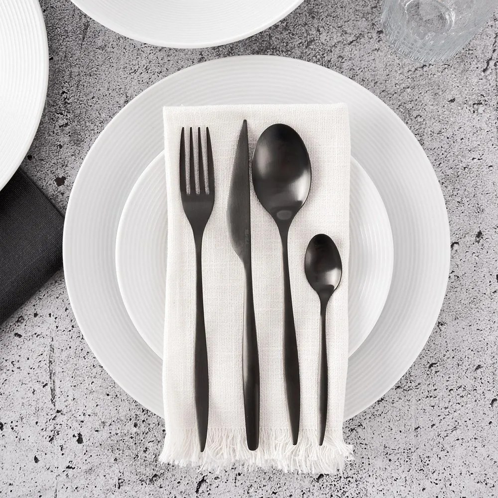 Черен прибори за хранене от неръждаема стомана 24 бр. – Orion