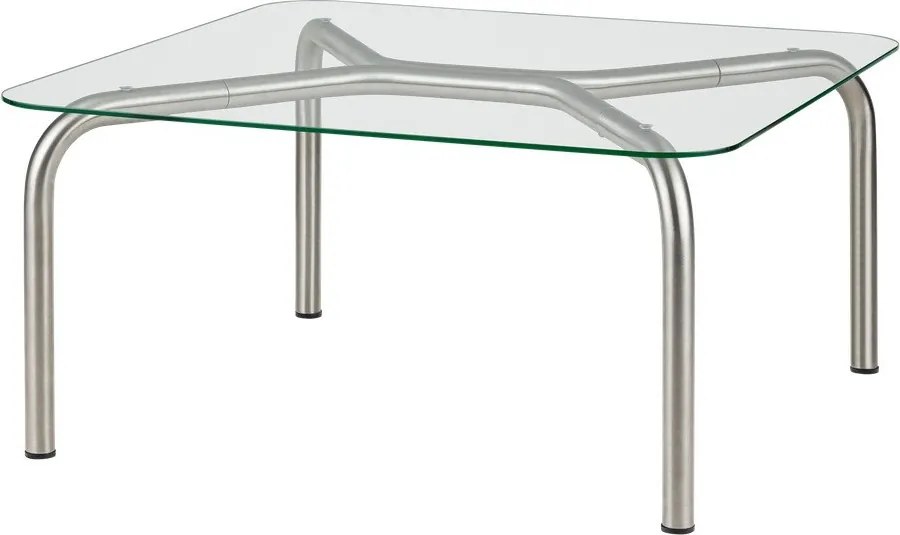 Масичка за кафе със стъклен плот в сребрист цвят 60x80 cm Uku – noo.ma
