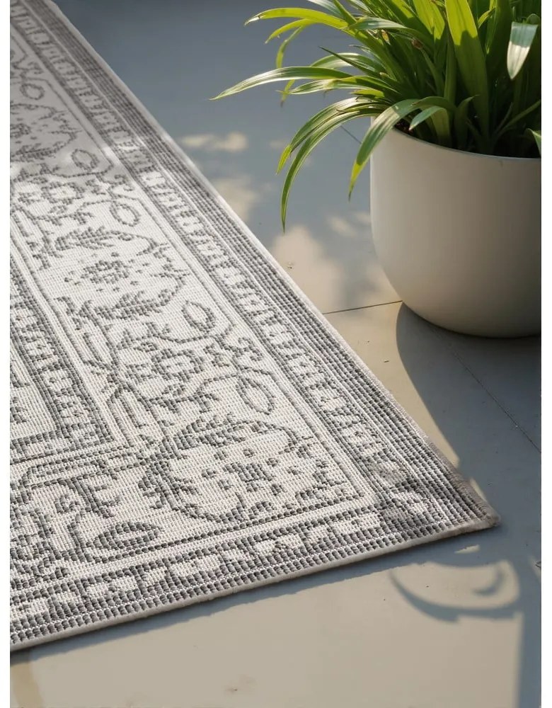 Килим за открито и закрито в цвят слонова кост и сиво 160x230 cm Duet Kona – NORTHRUGS